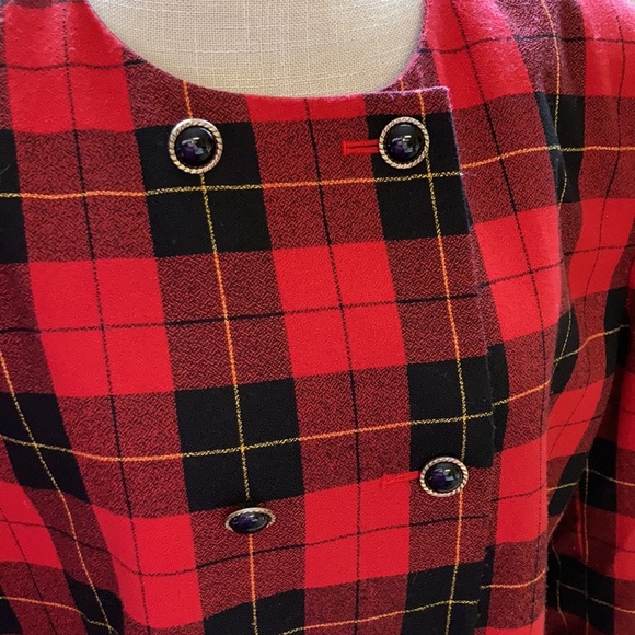 Vintage Maggie Barnes Red Plaid Jacket - Picture 4 of 8